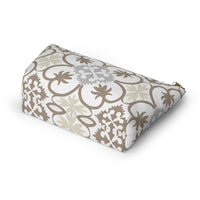 Portugal Tile Accessory Pouch w T-bottom in Brown